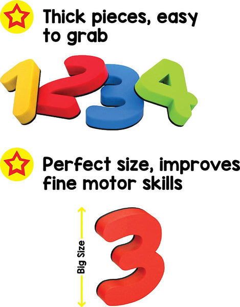 123 Magnetic Numbers - 30 Magnetic Numbers That Work on any Fridge and Dry Erase Magnetic Board - Ideal for Number Sequencing & Learning - Child Safe Foam Alphabets with Full Magnet Back