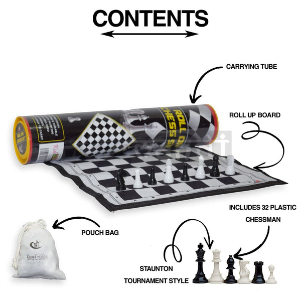 Travel Chess Set - Tournament Chess Set | Portable Chess Set Comes in a Paper Tube