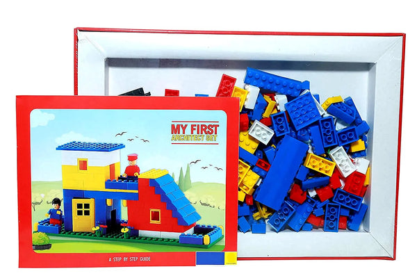 Builder Puzzle Blocks Set, 235 Pieces Building Block Game My First Architect for Kids, Educational Creative Interlocking Block for Kids, Improving Skills Blocks-Multi Color