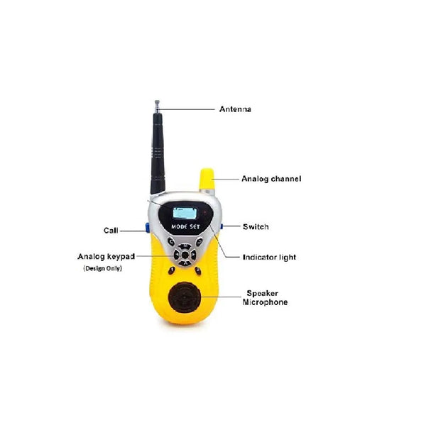 Walkie Talkie | Extendable Antenna | Effective Communication Interphone | 2 Way Radio Toy | Walkie Talkie Set for 3-12 Year Old Boys Girls, Up to 20 Meter Outdoor Range Yellow