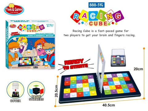 Racing Puzzle Cube Classic Fast-Paced Strategy Sequence Board Game for Kids (Multicolor)