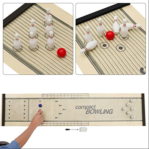Plastic Cool Table Top Mini Bowling Board Play Set for Kids & Adults, Portable Fun Indoor Finger Bowling Game for Boys & Girls (Multicolor)