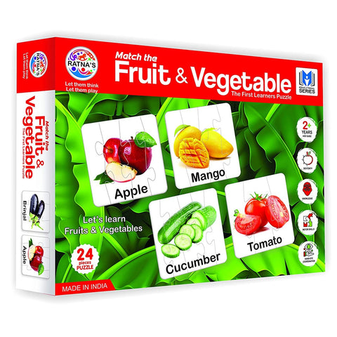 RATNA'S Educational Jigsaw Puzzle Range for Kids (Match The Fruit & Vegetable)