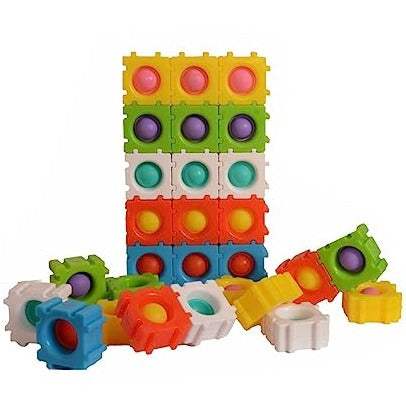 Pop-it Push Puzzle, Different Colors of Puzzle for Building Blocks, Helps for Study to Make Number & Alphabet, Relief Stress & Boost Brain Development (Multicolor)