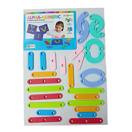 Alpha-Numeric Construction Puzzle Toys for Kids 3 to 5 Years | 28 Piec ...