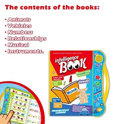 Study Book Intellectual Learning Children Book - Musical English Educational Phonetic Learning Book for Kids