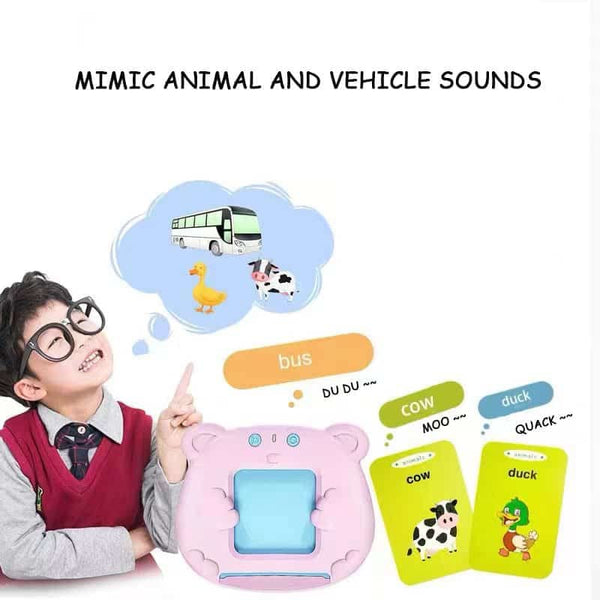 Card Device Early Education Toy for Kids Electronic English Words Reading Flash Cards Toy 112 pcs 224 words Card Random Color