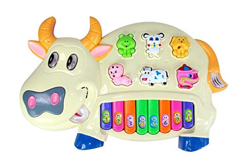 Cow Musical Piano with 3 Modes Animal Sounds, Flashing Lights & Wonderful Music (Multicolor)
