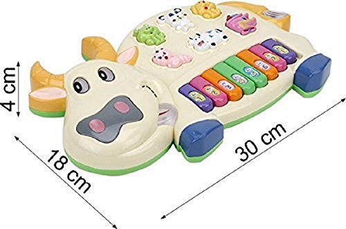 Cow Musical Piano with 3 Modes Animal Sounds, Flashing Lights & Wonderful Music (Multicolor)