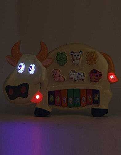 Cow Musical Piano with 3 Modes Animal Sounds, Flashing Lights & Wonderful Music (Multicolor)