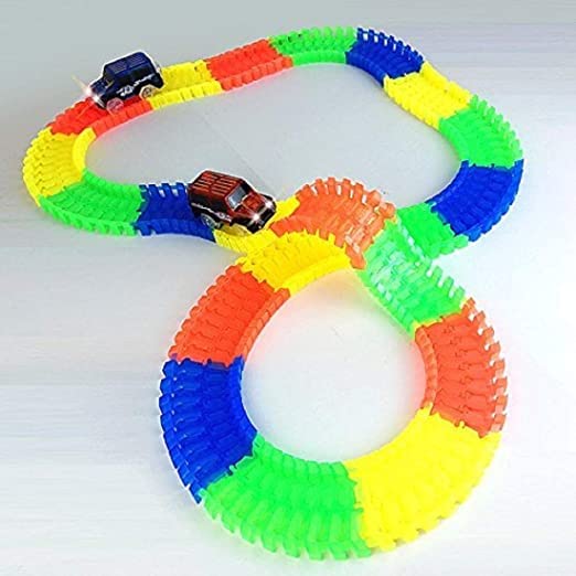 Magic Tracks Toy for Kids Amazing Racetrack | Magic Race car with 220 Bend Flex and Glow Tracks | Plastic Magic 11 Feet Long Flexible Tracks Car Play Set for Kids