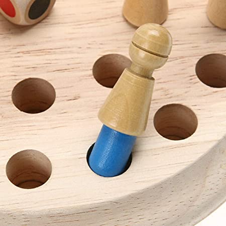 Wooden Brain Teaser Memory Chess Game | Perfect Mind Game for Kids and Adults | 2-6 Player Game | Multicolor