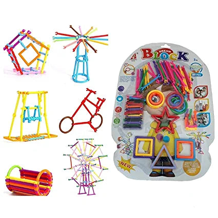 Educational Block Games for Kids Dream Colorful Activity Sticks Building Blocks Toys for Boys Girl Kids Children- 98 pcs.