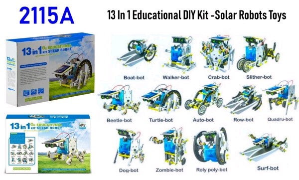 New Game 13-in-1 Education Solar Powered Robot DIY Building Toys for 8-12 Year Old Boys and Girls (Multicolor)