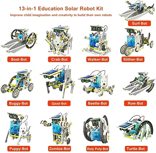 New Game 13-in-1 Education Solar Powered Robot DIY Building Toys for 8-12 Year Old Boys and Girls (Multicolor)