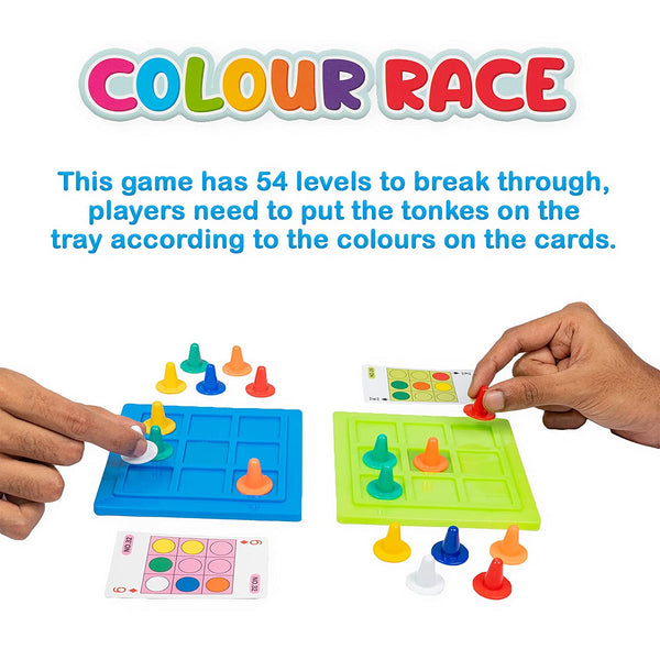 Color Race. A Perfect Mind Challenge Indoor & Outdoor Board Game for Kids