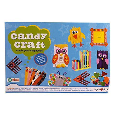 Candy Craft | Learn Creativity, Art and Craft, Best out of Waste with ice-Cream Sticks Gifting Game for Kids Both boy and Girl Indoor Game for Kids| Multicolor