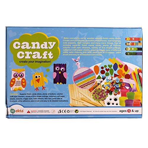 Candy Craft | Learn Creativity, Art and Craft, Best out of Waste with ice-Cream Sticks Gifting Game for Kids Both boy and Girl Indoor Game for Kids| Multicolor