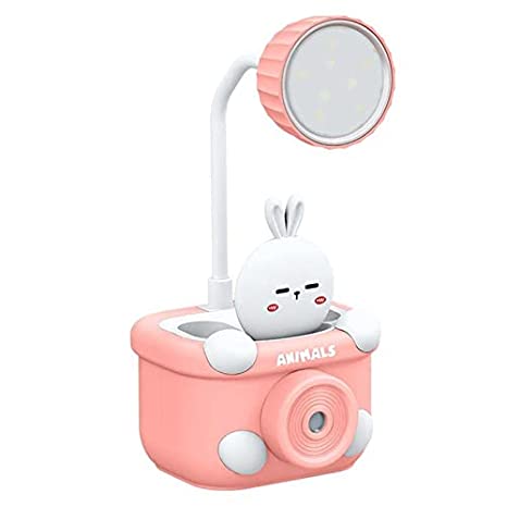 3 in 1 USB Chargeable LED Light Table Night Lamp for Kids Bedroom with Pencil Sharpener and Pen Holder Stand for Girls and Boys, Perfect Study Desk Lamp for Home Decoration (Multicolor)