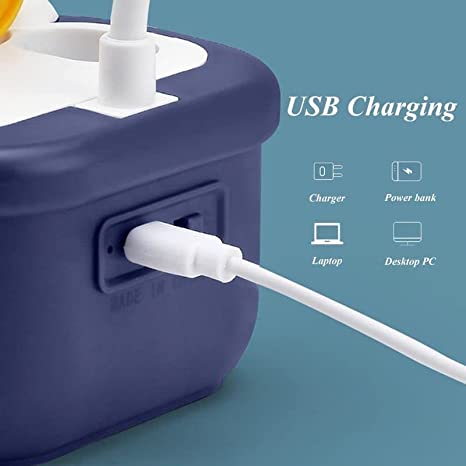 3 in 1 USB Chargeable LED Light Table Night Lamp for Kids Bedroom with Pencil Sharpener and Pen Holder Stand for Girls and Boys, Perfect Study Desk Lamp for Home Decoration (Multicolor)