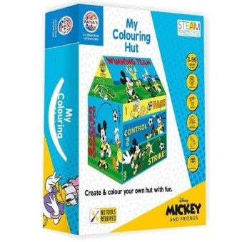 My Coloring Hut Disney Marvel Play Tent (36 x 29 x 40 cm) DIY Kit Washable & Re-usable for Kids 3+ Years (Mickey Mouse & Friends)