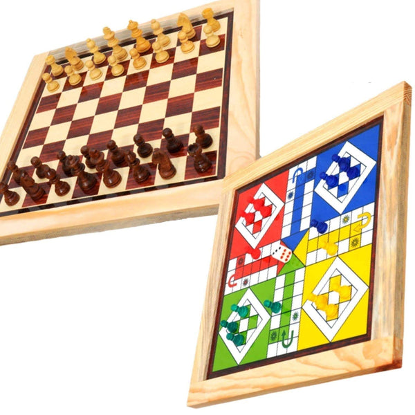 Buy Enterro Wooden Magnetic Ludo Game and Chess Board Set 2in1-12 x 12 inch  - Wooden Ludo Board Game - Board Games for Kids Adults (Ludo + Chess) Online  at Low Prices