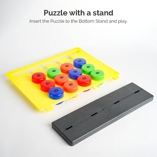 Color Challenge Montessori Slide & Match Puzzles – Board Brain Game for Kids | Fun and Colorful Pattern Making Activity Toys | Early Development and Learning Kids Toys for 3+ Years