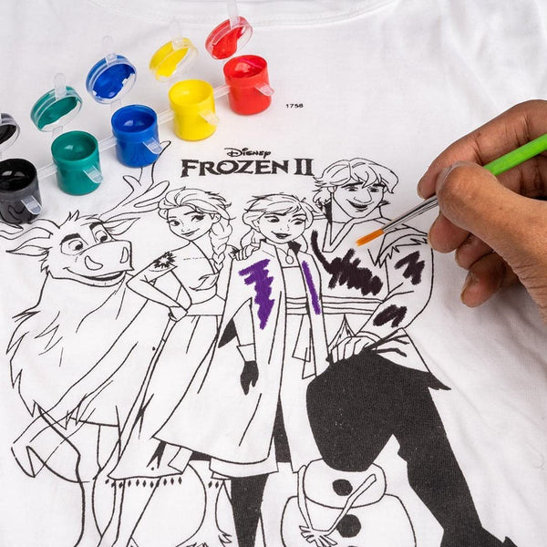 Paint Your T-Shirt Disney Series Art & Craft DIY Kit, Free Size T-Shirt for 7-12 Years Kids (Frozen II)