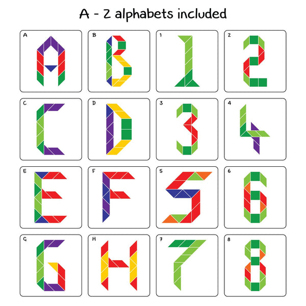 Fun Magnetic Shapes (Junior) board game: Type 1 with 44 Magnetic Shapes, Book with 200 Patterns and spelling, Magnetic Board and Display Stand