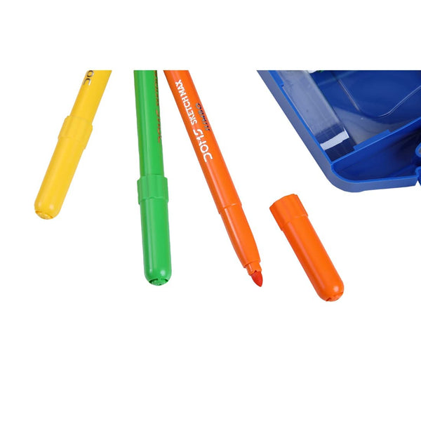 Doms Sketch Max Jumbo Pen (5mm Tip, 12 Shades) with Carry Case Vibrant Colors