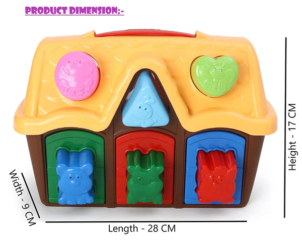 Baby Blocks Shape Sorter Toy, Includes 9 - Color Recognition Shape Toys with Colorful Sorter Animal House Box Gift Boys & Girls