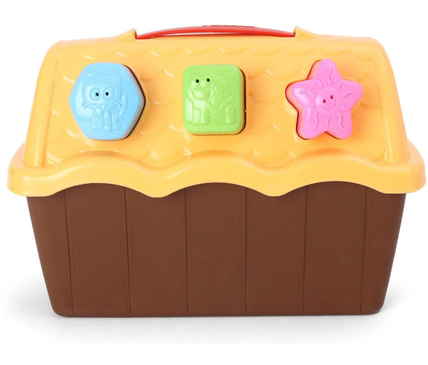 Baby Blocks Shape Sorter Toy, Includes 9 - Color Recognition Shape Toys with Colorful Sorter Animal House Box Gift Boys & Girls