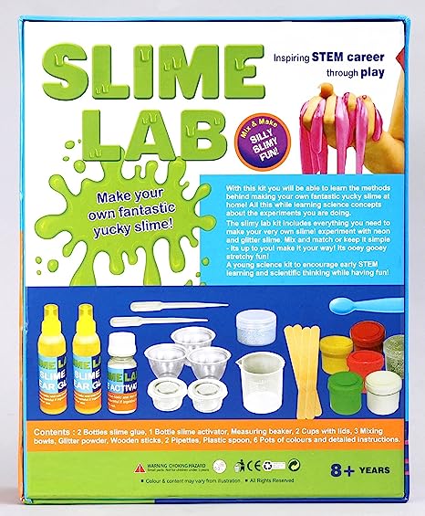 Slime Making DIY Kit for Kids, Make Your Own Fantastic Yucky Slime at Home, Slime Lab Activity Play Set for Girls & Boys STEM Learner