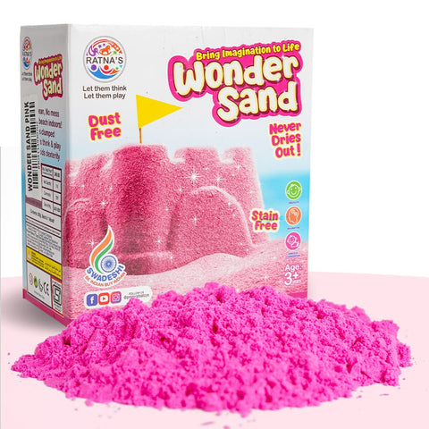 Wonder Sand 500g Smooth Sand for Kids with One Big Mold (Without Tray) (Pink Color) – for Kids