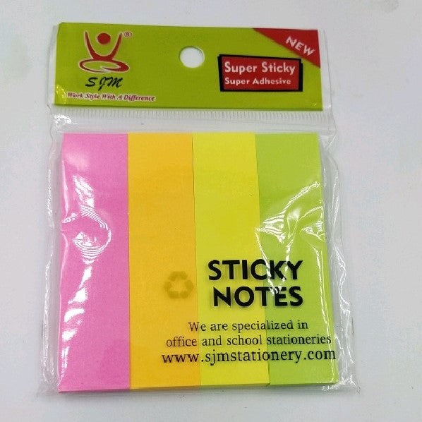 Sticky Notes by SJM Four Colors - Acid Free 3“x 3”, 50 x 4 shades Super Sticky Super Adhesive