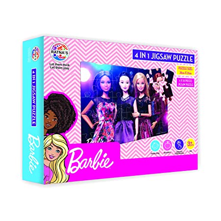 Barbie 4 in 1 Jigsaw Puzzle, 4 Different Jumbo for Girls 4x35 Pieces Jigsaws Puzzle (Multicolor)