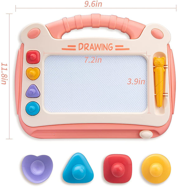 Art & Fun Colorful Magic Slate for Kids Pen Magnetic pad erasable Drawing Writing Learning Board Kids Gift Toy Magnetic Painting Sketch pad for Baby & Children - (Multicolor)