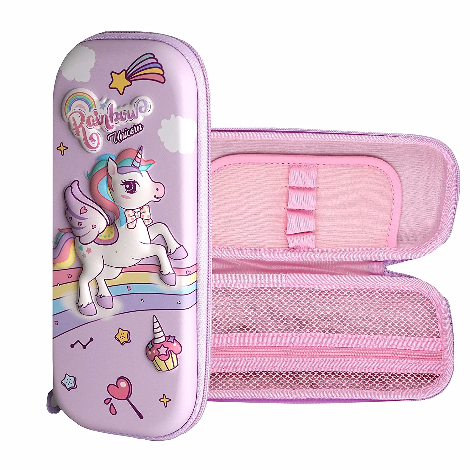 3D EVA Unicorn Pencil Case for Girls - Rainbow Unicorn – IntelKids