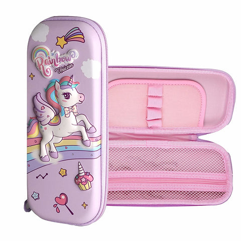 3D EVA Unicorn Pencil Case for Girls - Rainbow Unicorn