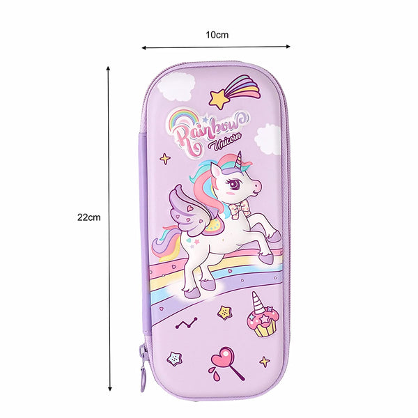 3D EVA Unicorn Pencil Case for Girls - Rainbow Unicorn