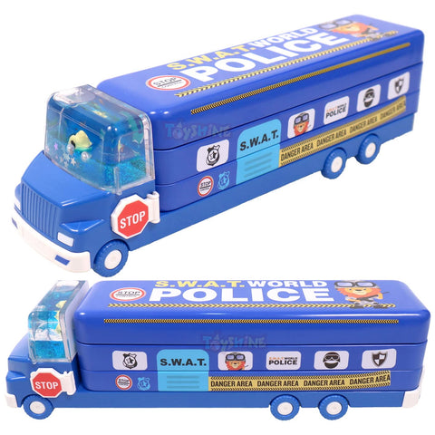 SWAT World Police Bus Theme Pencil Box– Birthday Return Gift for Kids - Boys and Girls