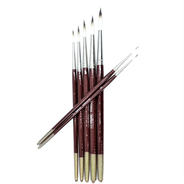 National Artists Paint Brushes – A Set of 7 high quality synthetic soft hair round brushes size - 0 to 12