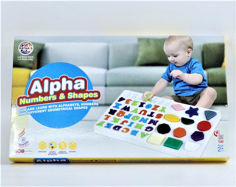 Educational Alphabet, Numbers & Shapes Recognition and Mapping for Kids- Boys and Girls (Multicolor)