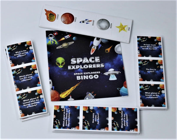 3 in 1 Space Explorers Space Bingo Fun Science Activities and Education in a Single Pack for Kids (Multicolor)